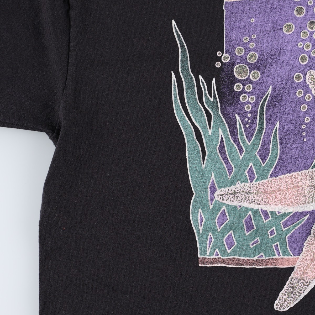 古着 90年代 アンビル Anvil ラメプリント ヒトデ柄 アニマルTシャツ USA製 メンズXL相当 ヴィンテージ /eaa642392 【中古】 【260824】