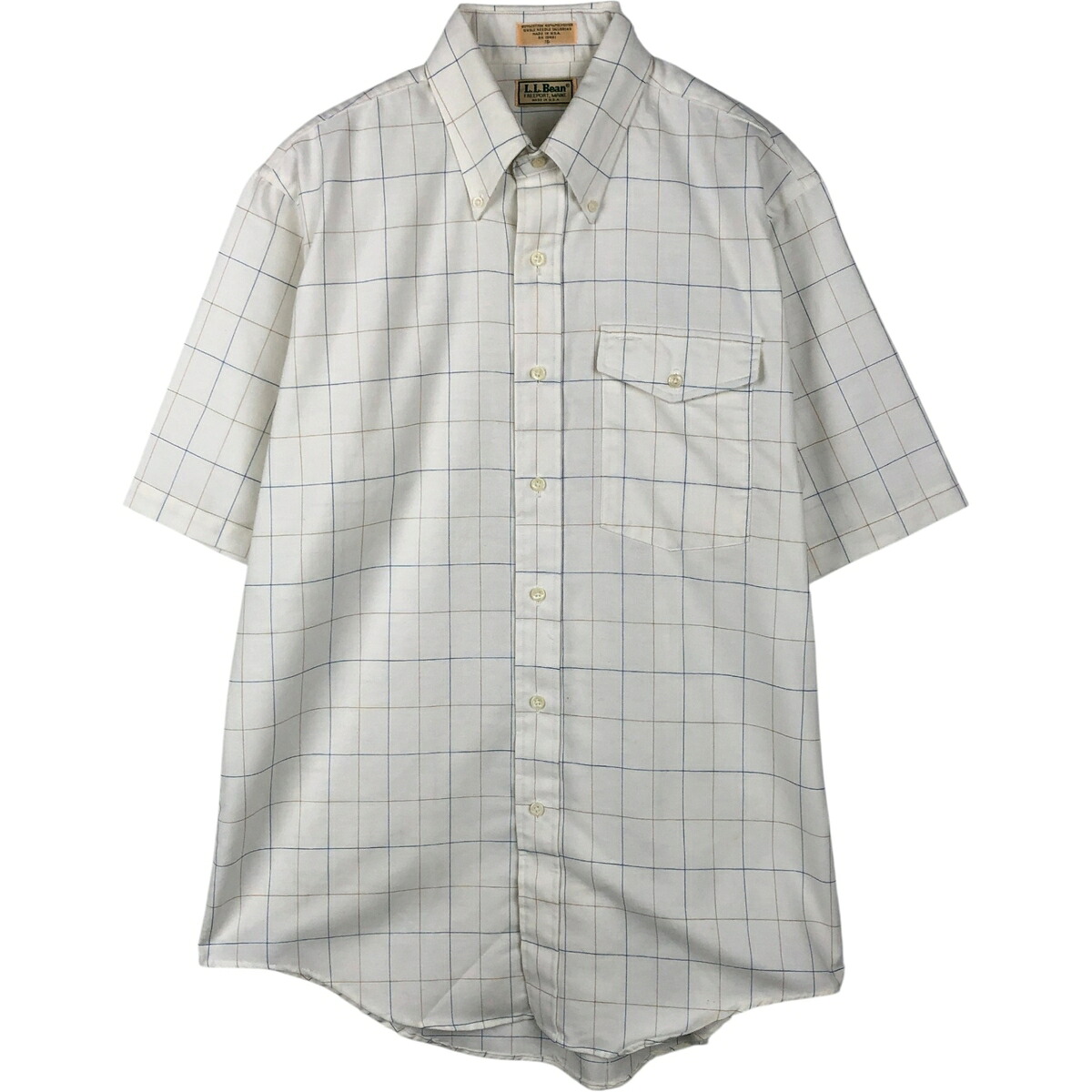 L.L.Bean/エルエルビーン 半袖 ボタンダウン チェックシャツ