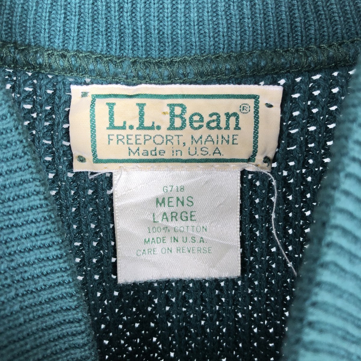 古着 80～90年代 エルエルビーン L.L.Bean リブ編み コットンニットハーフボタンセーター USA製 メンズL相当 ヴィンテージ /eaa654425 【中古】 【260820】