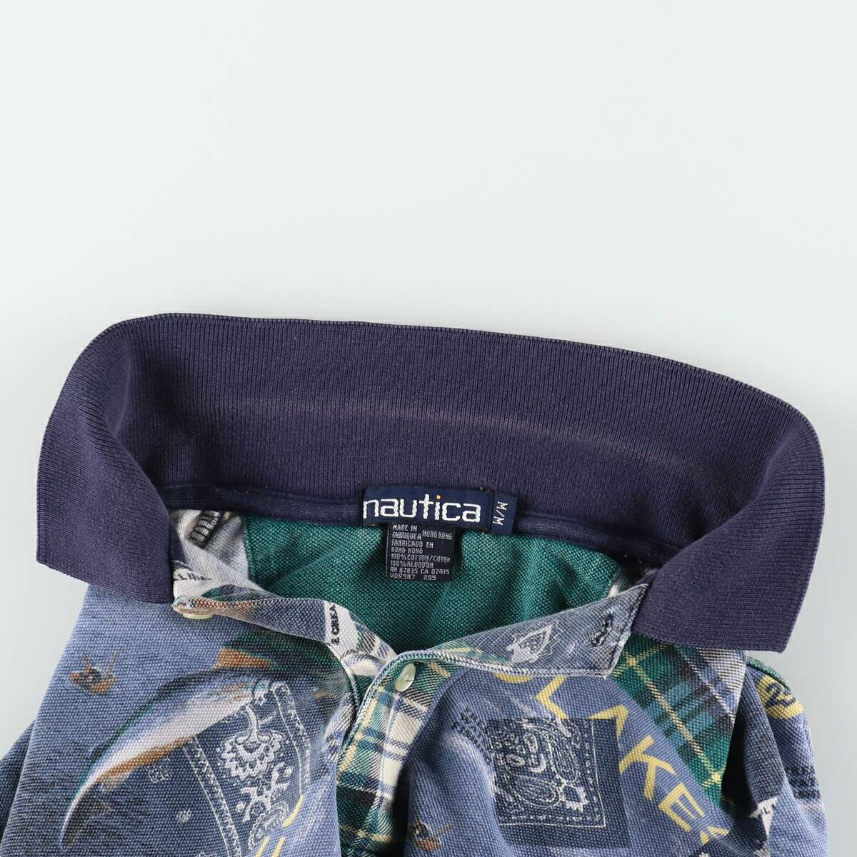 古着 ノーティカ NAUTICA 総柄 半袖 ポロシャツ メンズM相当 /eaa654542 【中古】 【260705】
