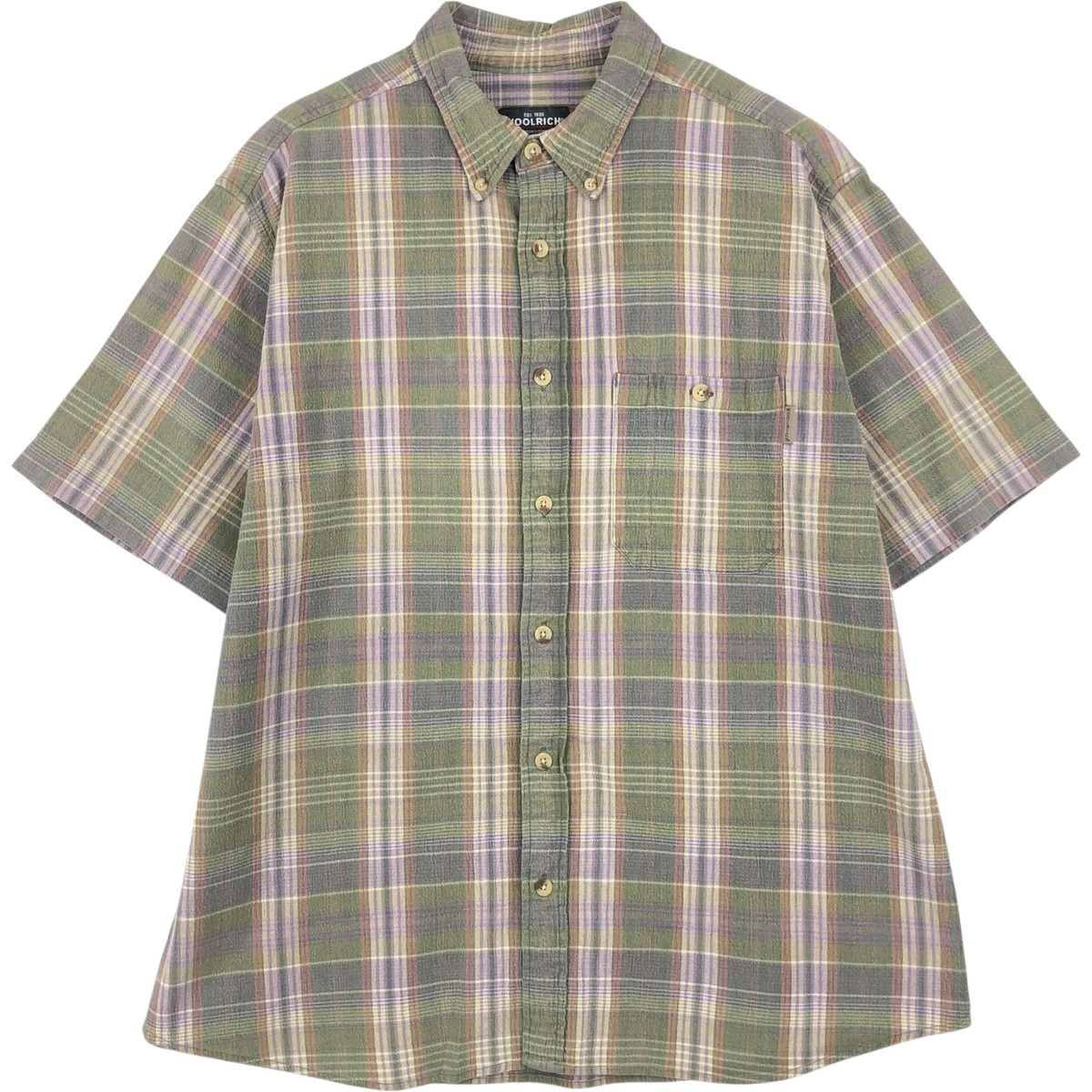 WOOLRICH/ウールリッチ 半袖 ボタンダウン チェックシャツ