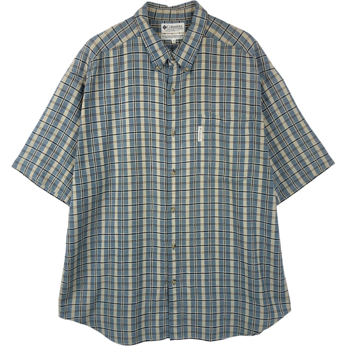 Columbia/コロンビア 半袖 ボタンダウン チェックシャツ