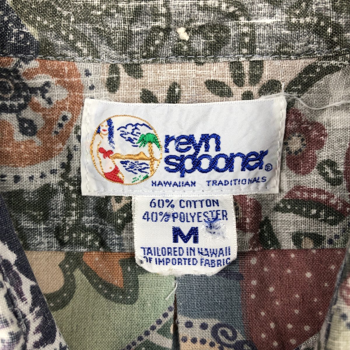 REYNSPOONER/レインスプーナー 水着タグ ビキニタグ ボタンダウン ハワイアンアロハシャツ
