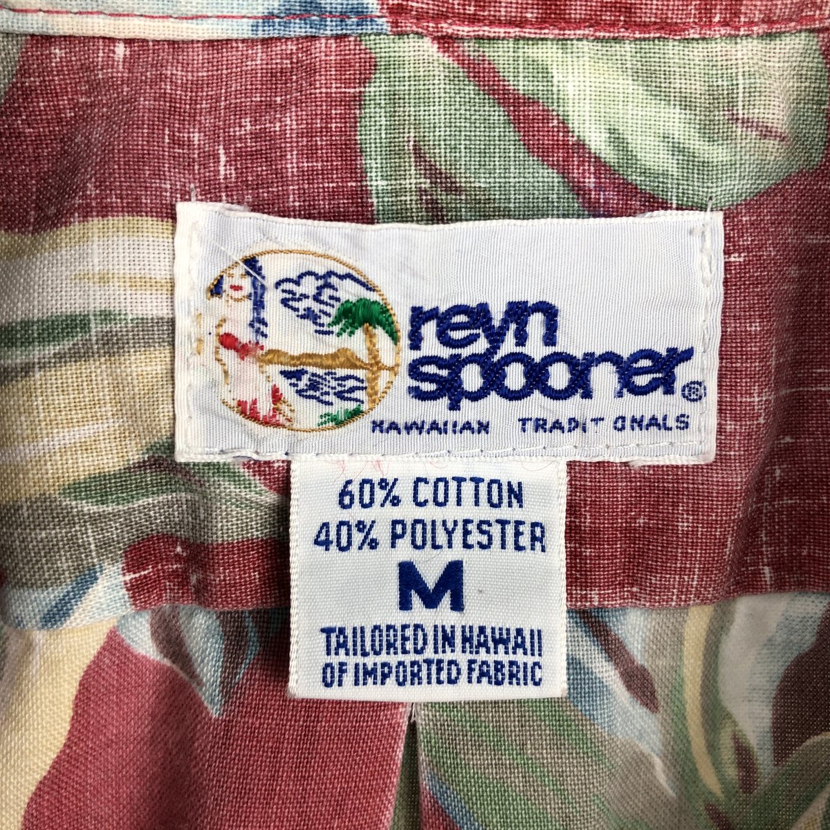 REYNSPOONER/レインスプーナー 水着タグ ビキニタグ ボタンダウン ハワイアンアロハシャツ