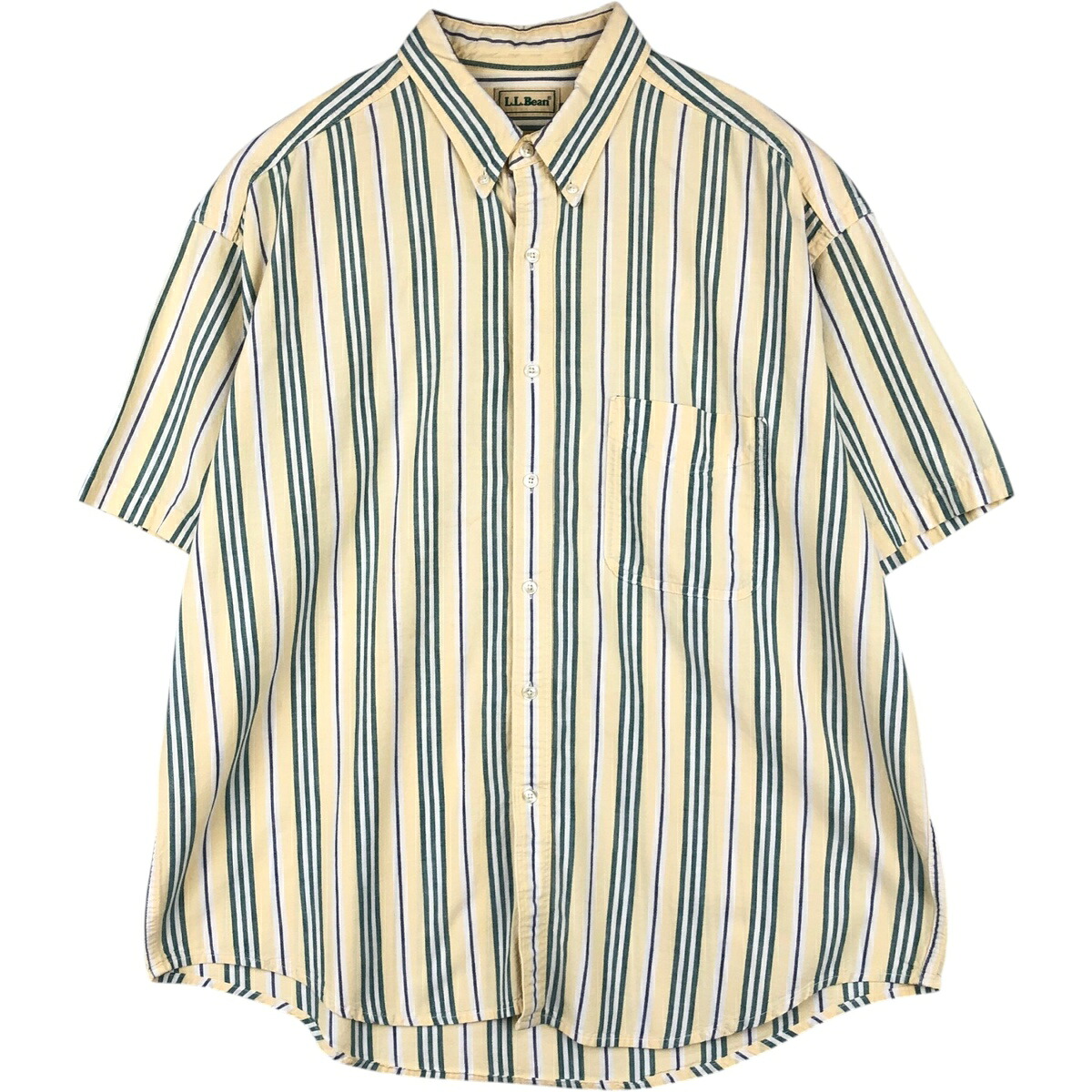 L.L.Bean/エルエルビーン 半袖 ボタンダウン ストライプシャツ