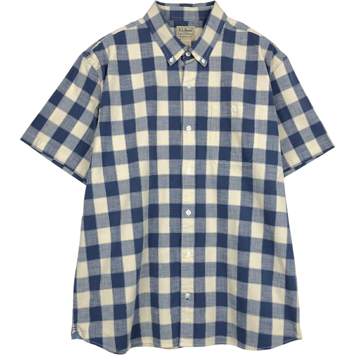 L.L.Bean/エルエルビーン TRADITIONAL FIT 半袖 ボタンダウン チェックシャツ