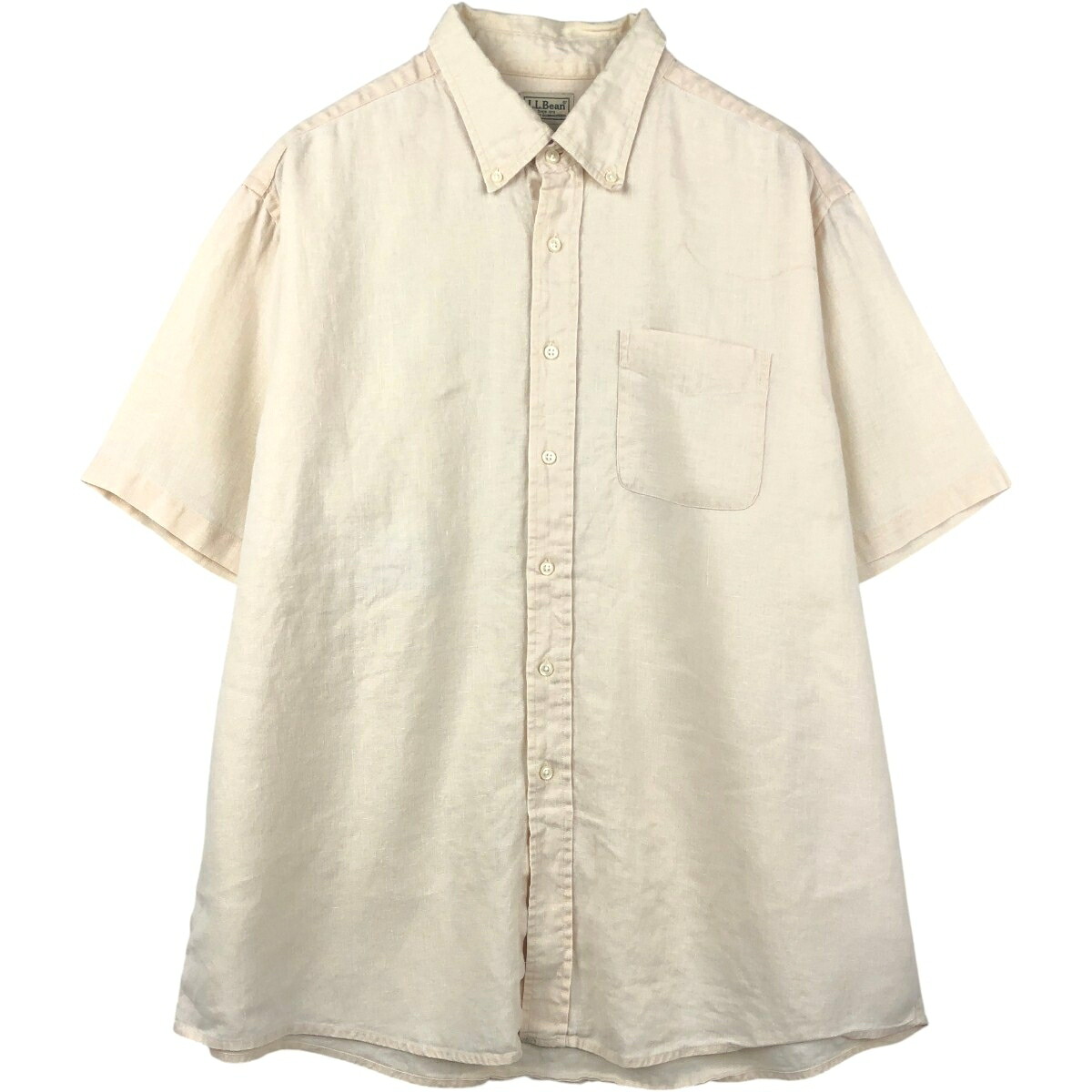 L.L.Bean/エルエルビーン 半袖 リネン ボタンダウンシャツ