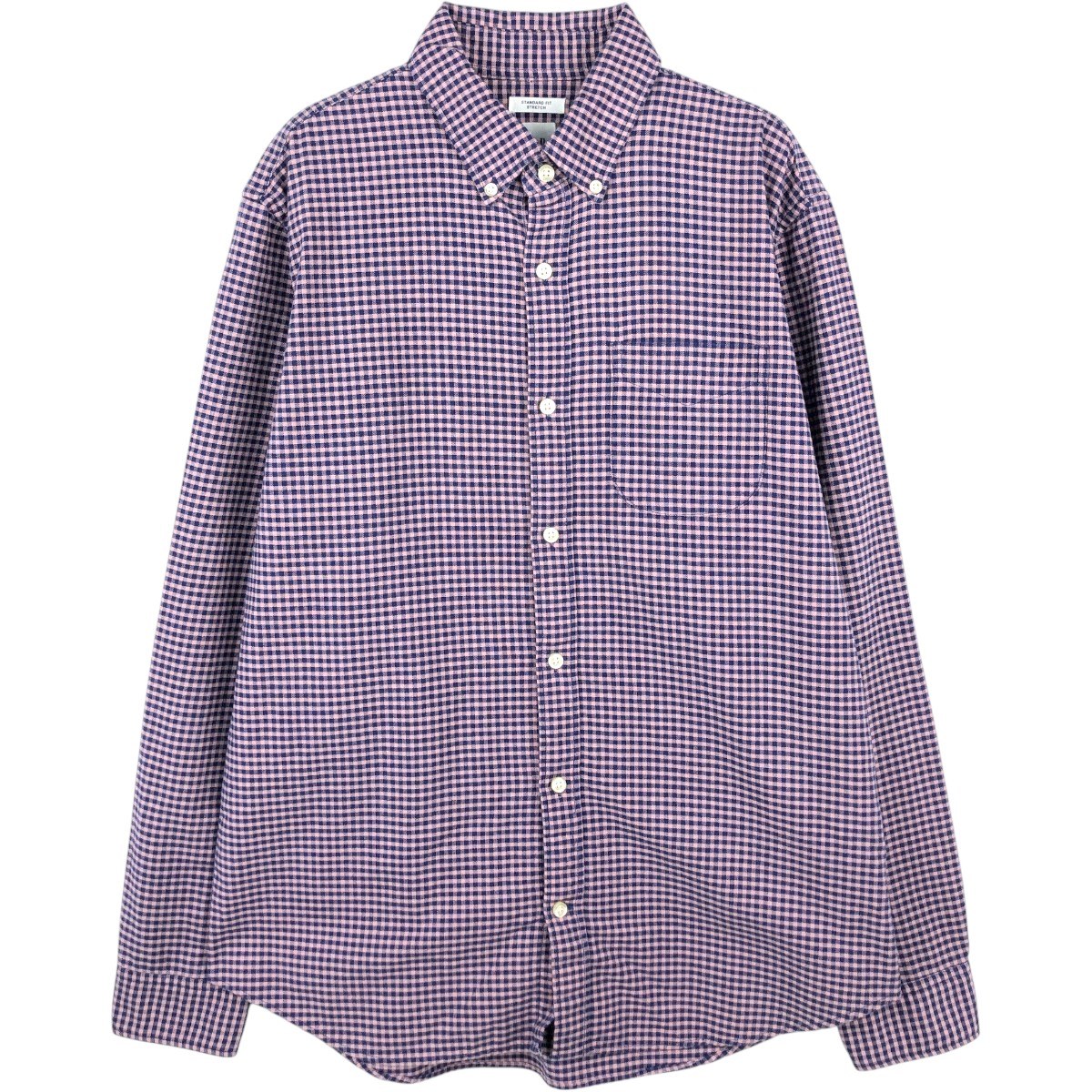 GAP/ギャップ STANDARD FIT STRETCH 長袖 ボタンダウンチェックシャツ