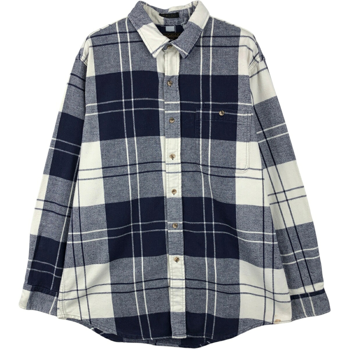 Eddie Bauer/エディーバウアー 黒タグ 長袖 フランネルチェックシャツ