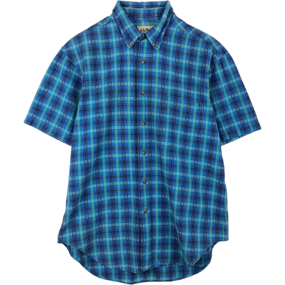 L.L.Bean/エルエルビーン 半袖 ボタンダウン チェックシャツ