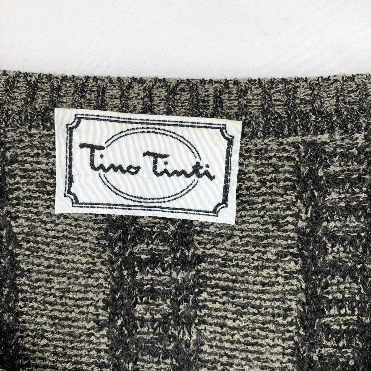 古着 ビッグサイズ Tino Tinti ストライプ柄 ケーブル編み Vネック ニットセーター メンズXXXL相当 /eaa651546 【中古】 【260625】