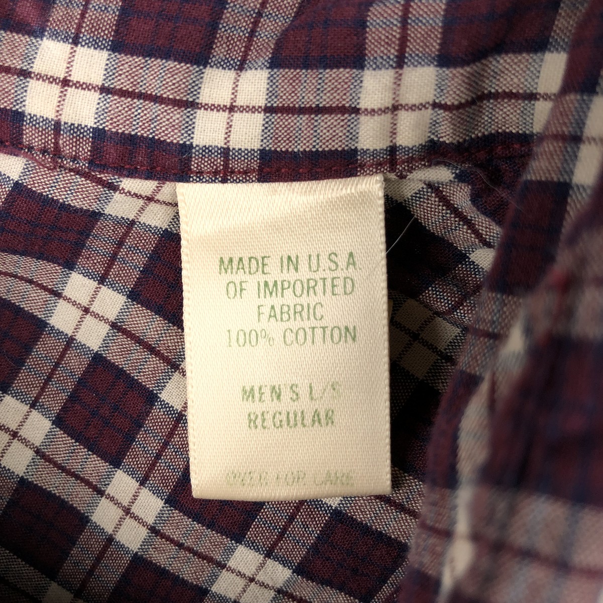 L.L.Bean/エルエルビーン 長袖 コットンチェックシャツ