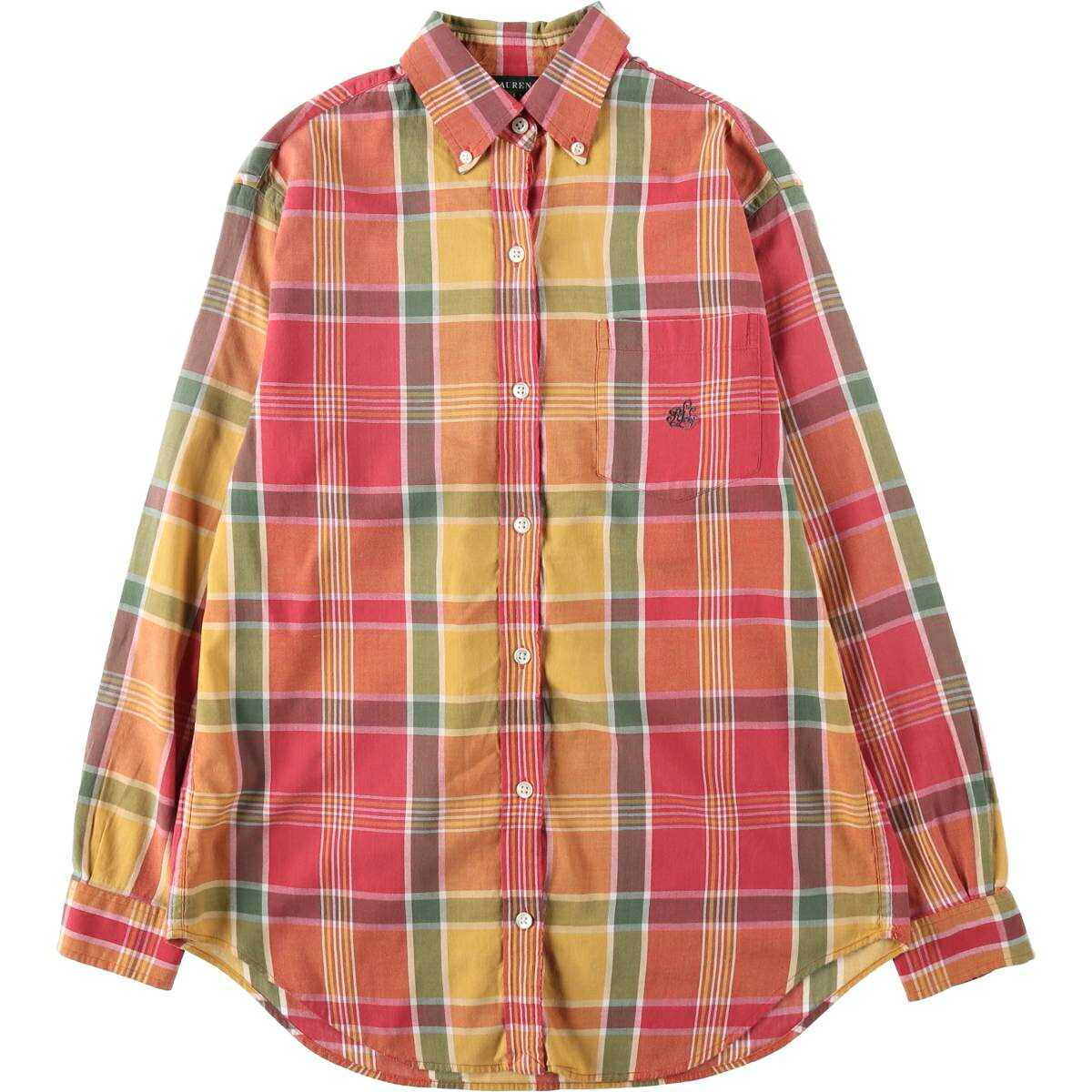 Ralph Lauren/ラルフローレン LAUREN ローレン 長袖 ボタンダウンチェックシャツ
