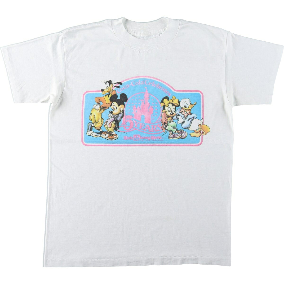 Disney/ディズニー COCA-COLA コカコーラ キャラクタープリントTシャツ