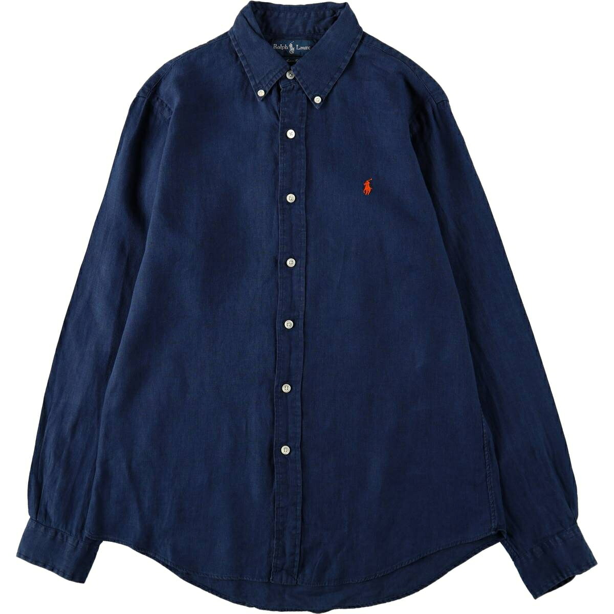 Ralph Lauren/ラルフローレン CUSTOM FIT 長袖 リネン ボタンダウンシャツ