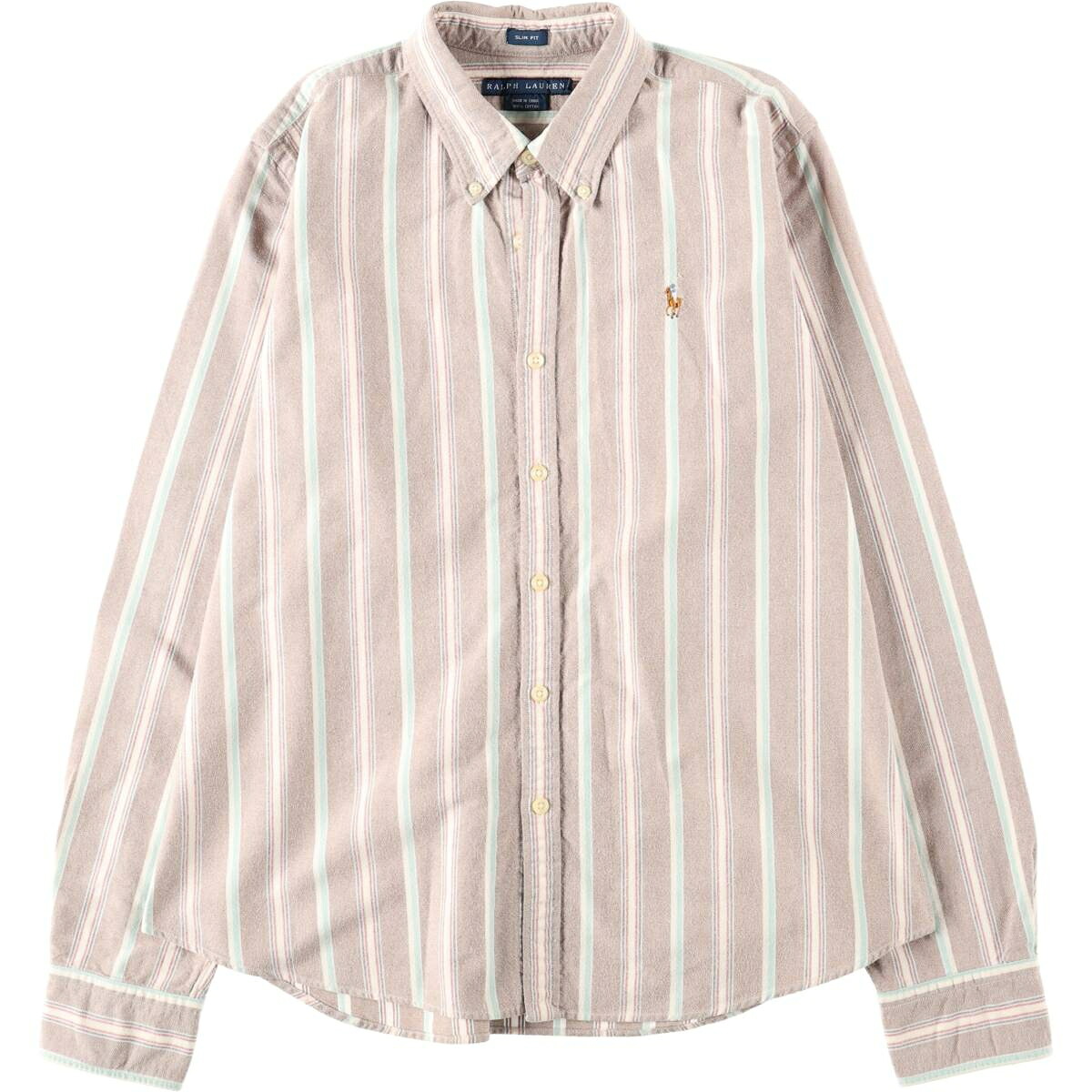 Ralph Lauren/ラルフローレン SLIM FIT スリムフィット 長袖 ボタンダウンストライプシャツ