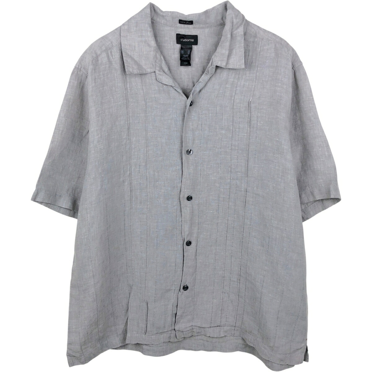 Liz Claiborne/リズクレイボーン claiborne 半袖 オープンカラー リネンシャツ