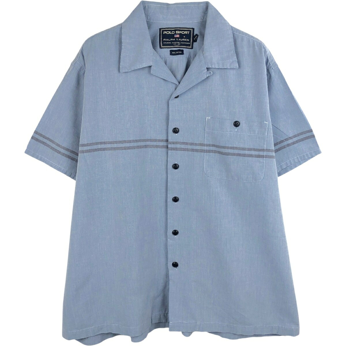 Ralph Lauren/ラルフローレン POLO SPORT ポロスポーツ 半袖 オープンカラー コットンシャツ