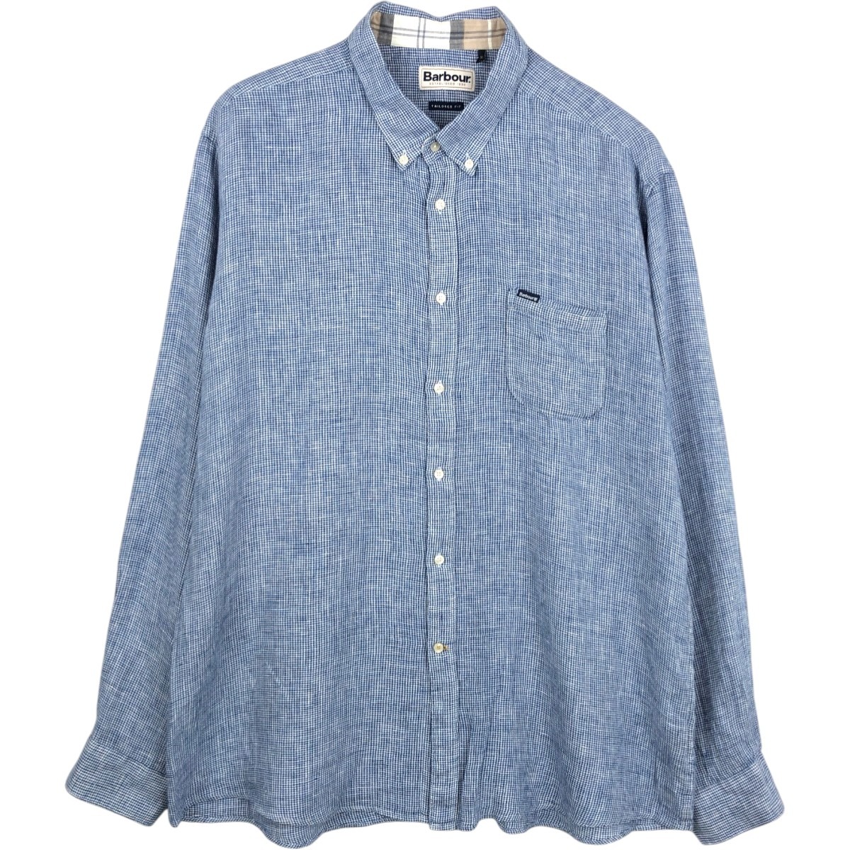 Barbour/バブアー TAILORED FIT 長袖 リネン ボタンダウンシャツ