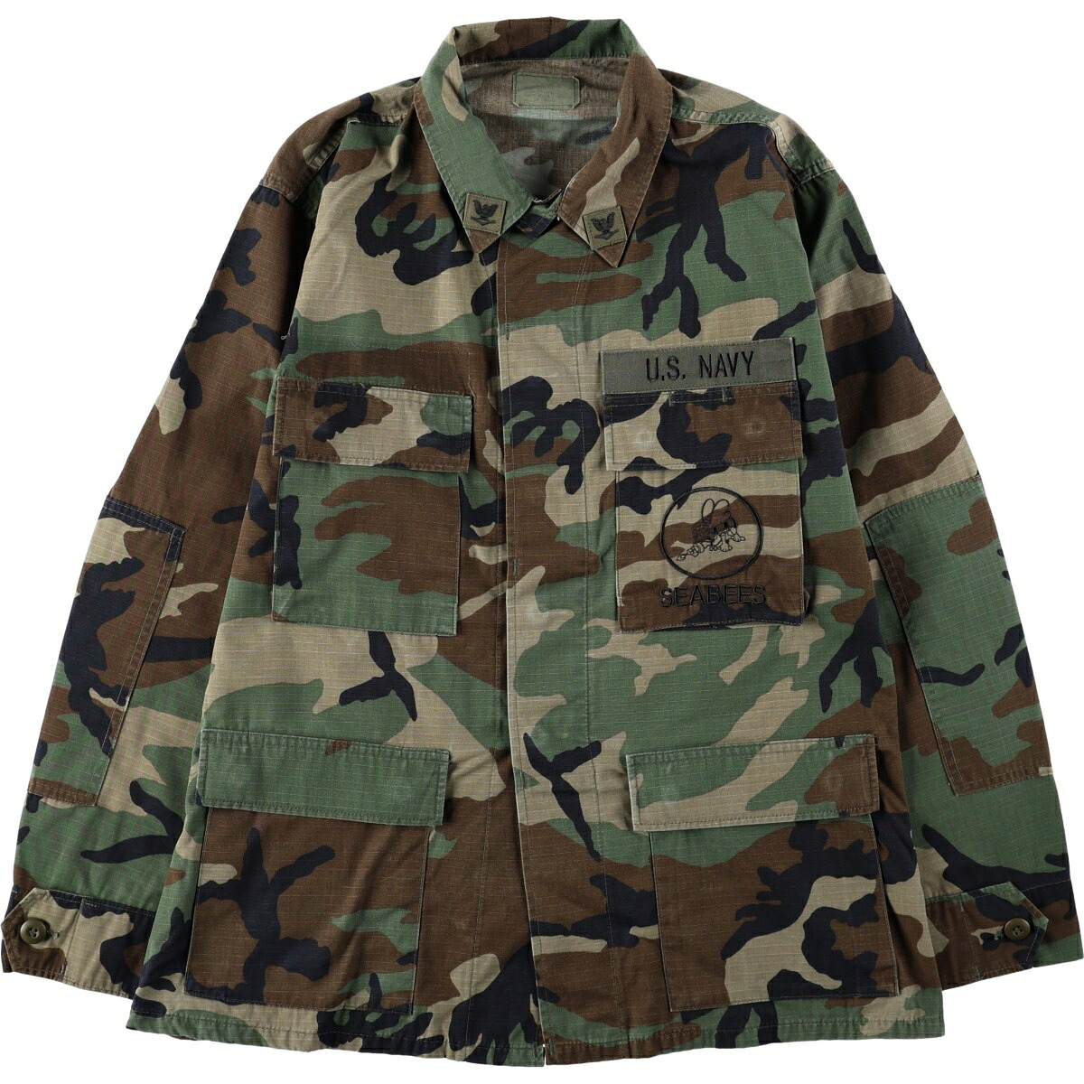 COAT HOT WEATHER WOODLAND CAMOUFLAGE PATTERN COMBAT B.D.U ミリタリージャケット