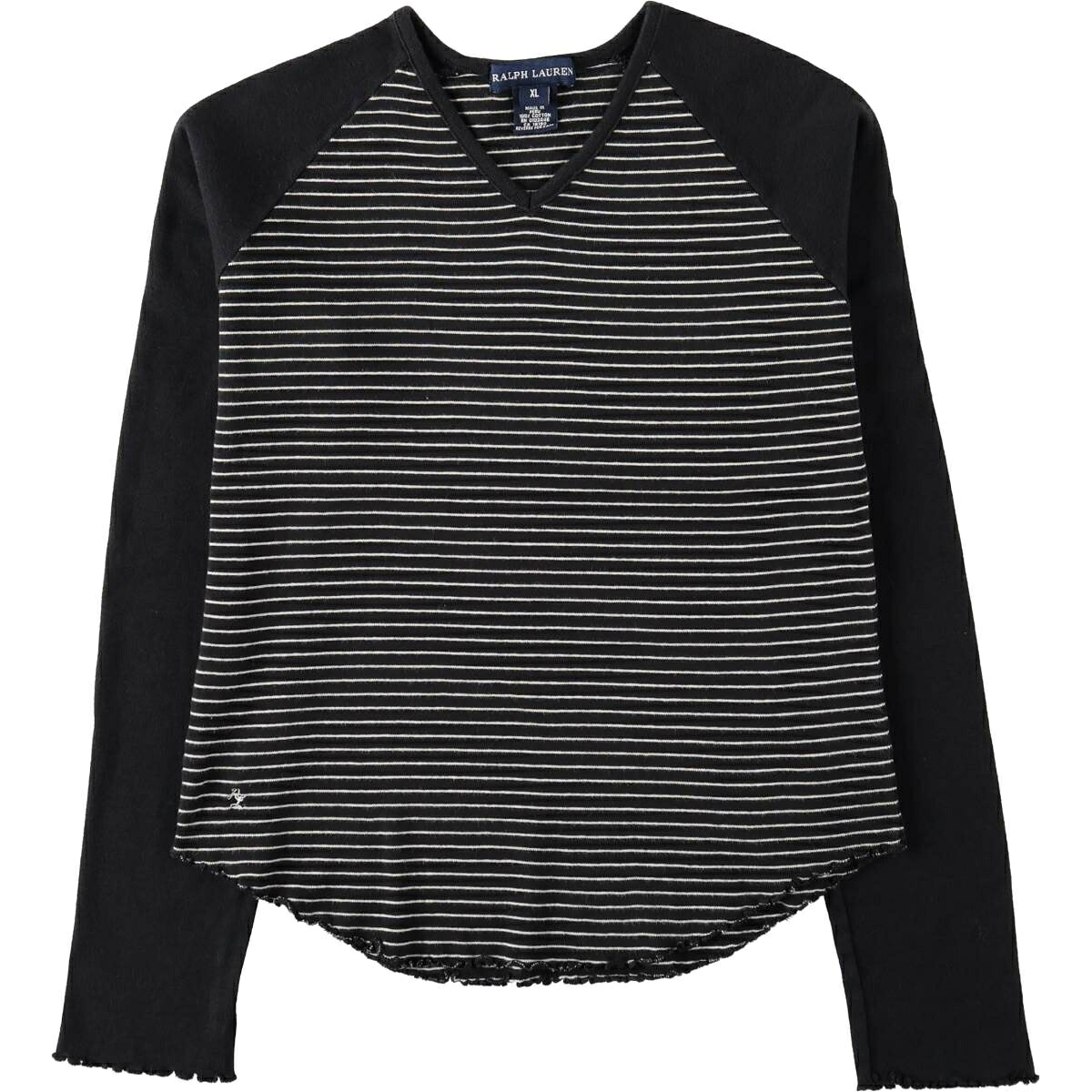 Ralph Lauren/ラルフローレン Vネック ロングTシャツ ロンT
