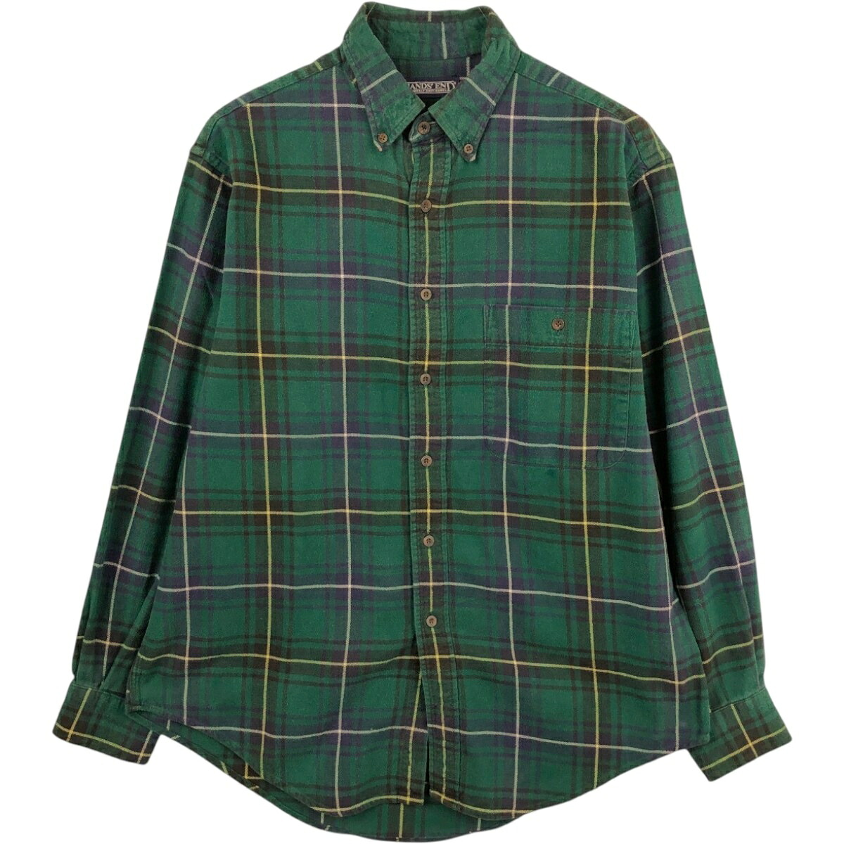 LANDS'END/ランズエンド 長袖 ボタンダウン フランネルチェックシャツ