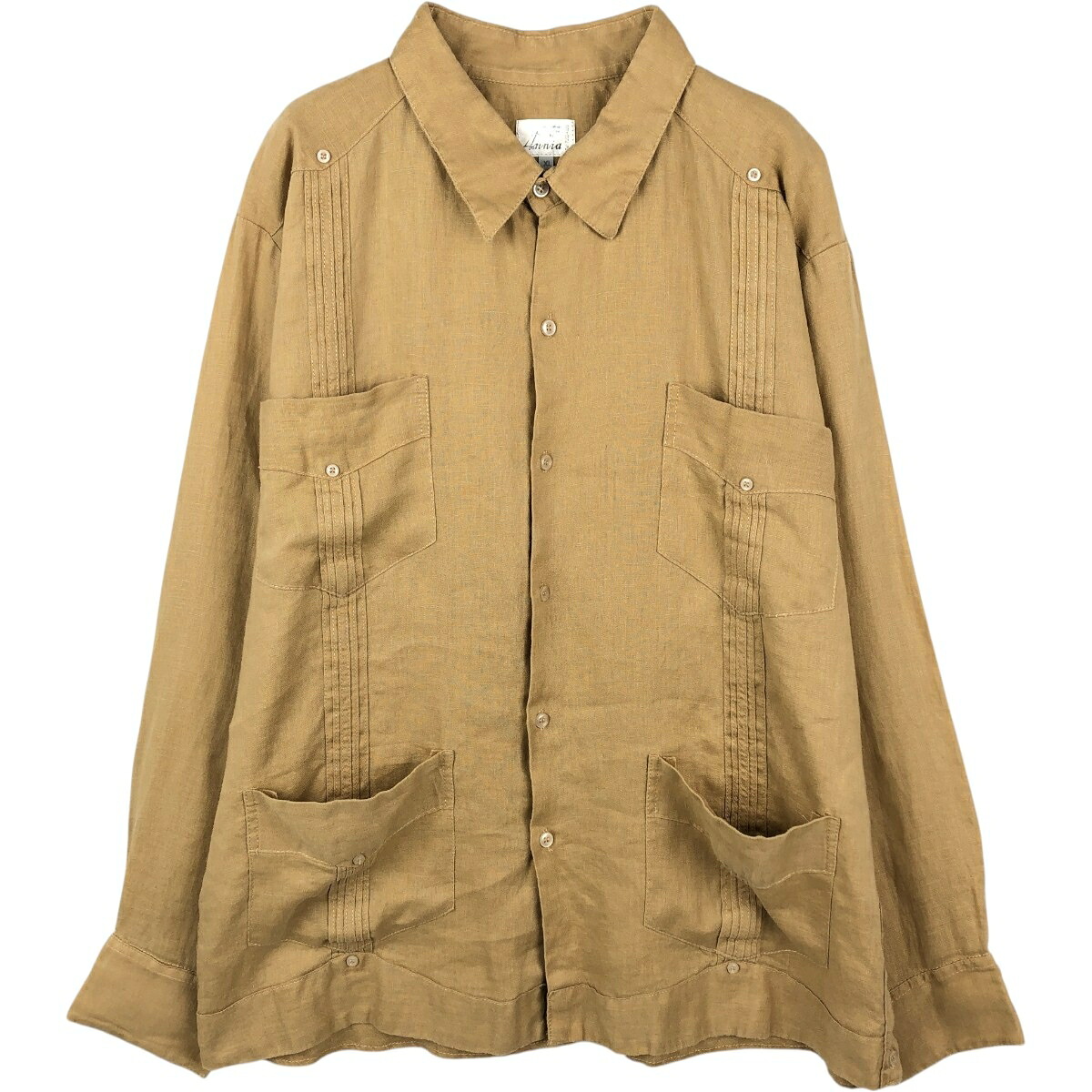 Annia 長袖 メキシカンシャツ キューバシャツ