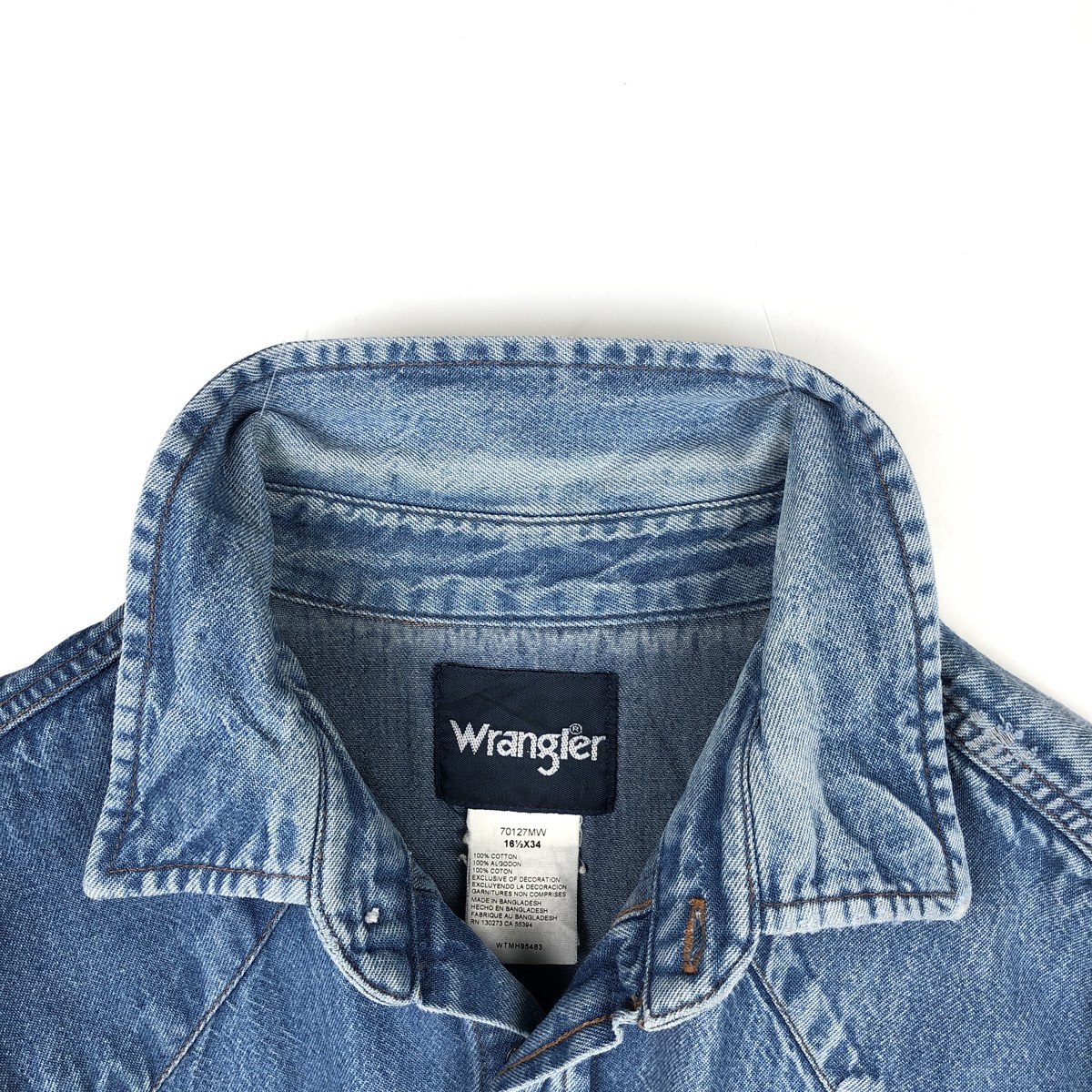 Wrangler/ラングラー 長袖 デニムウエスタンシャツ