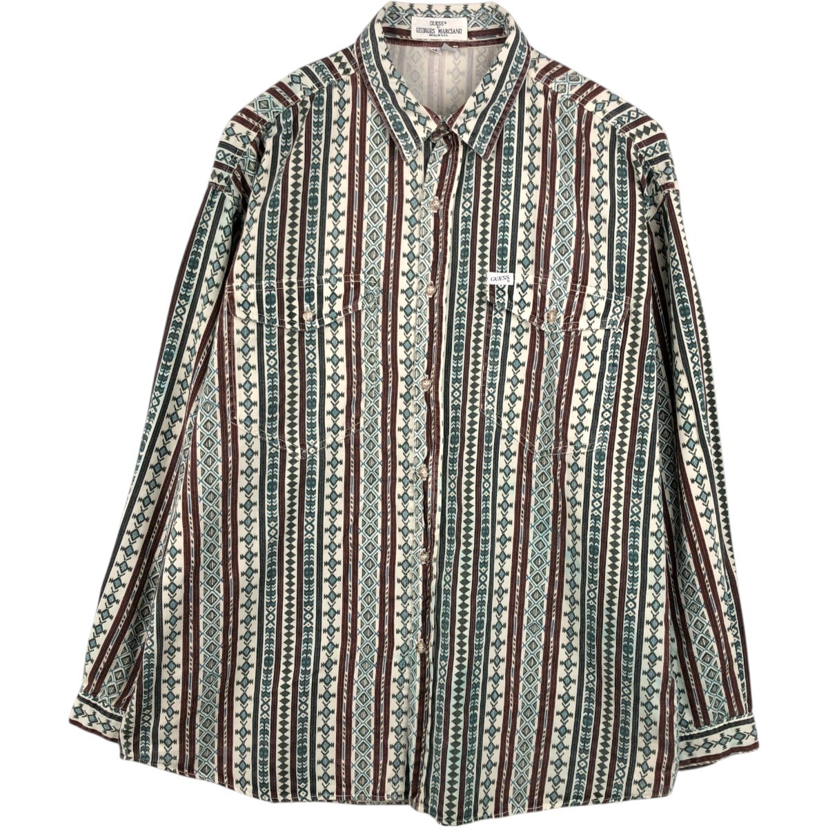 Guess/ゲス  BY GEORGES MARCIANO 長袖 ボタンダウンデニムシャツ