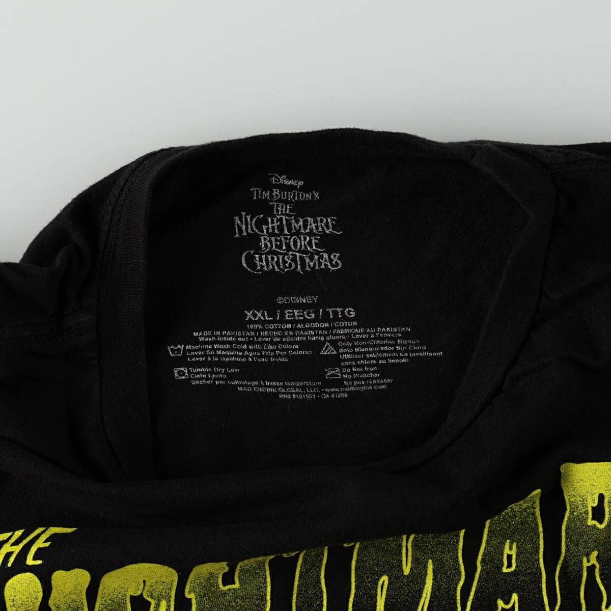 古着 THE NIGHTMARE BEFORE CHRISTMAS ナイトメアー ビフォア クリスマス キャラクタープリントTシャツ メンズXXL相当 /eaa667052 【中古】 【260824】