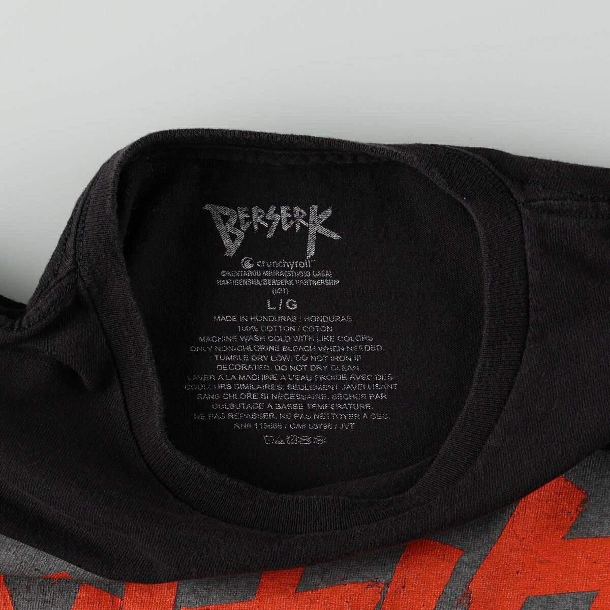 BERSERK ベルセルク ガッツ アニメ キャラクタープリントTシャツ