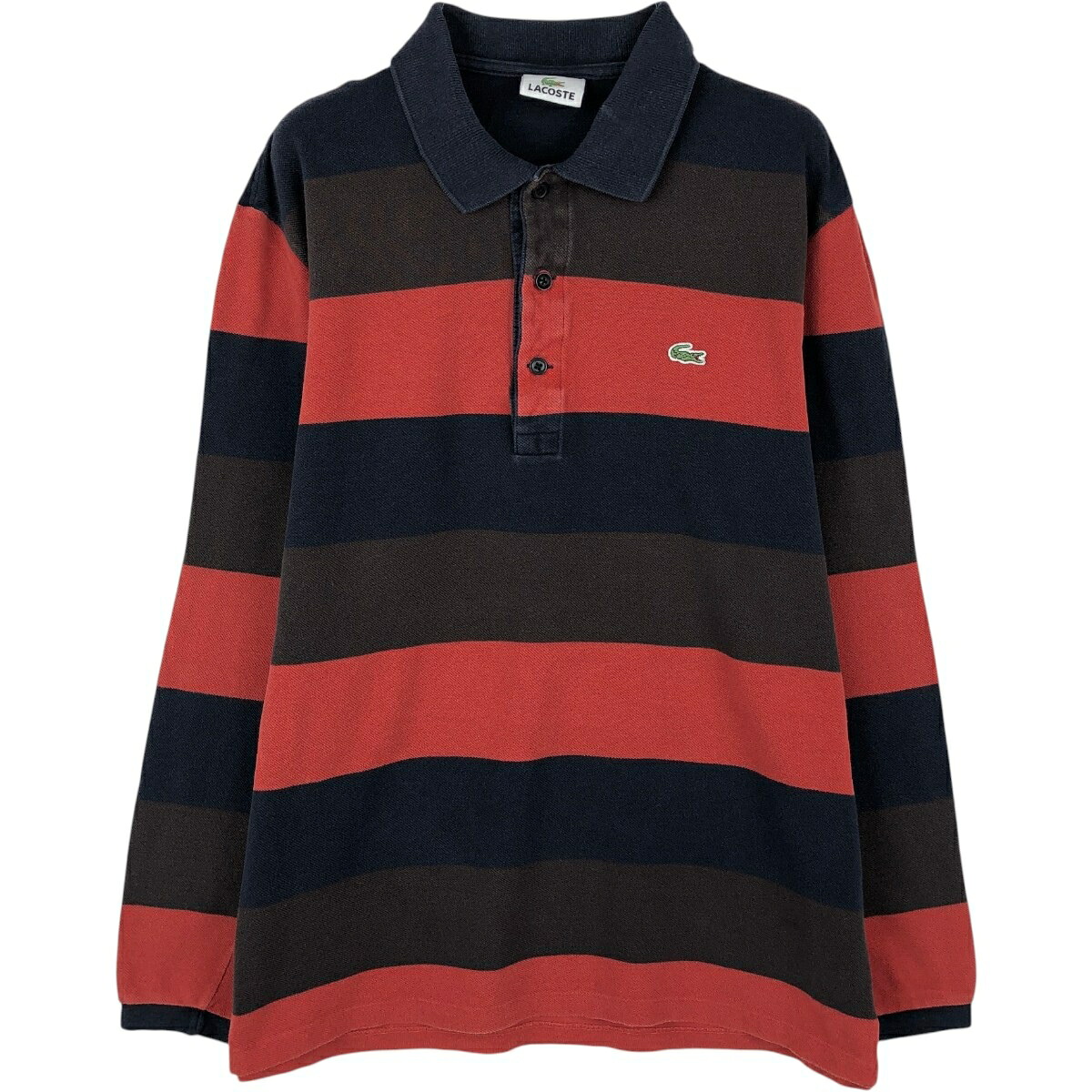 LACOSTE/ラコステ 長袖 ボーダー ポロシャツ