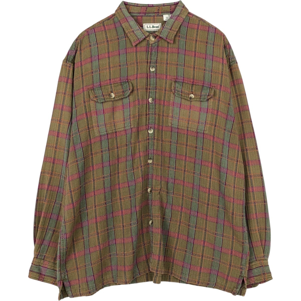 L.L.Bean/エルエルビーン L.L.Bean チェック柄 スタンドカラーシャツ