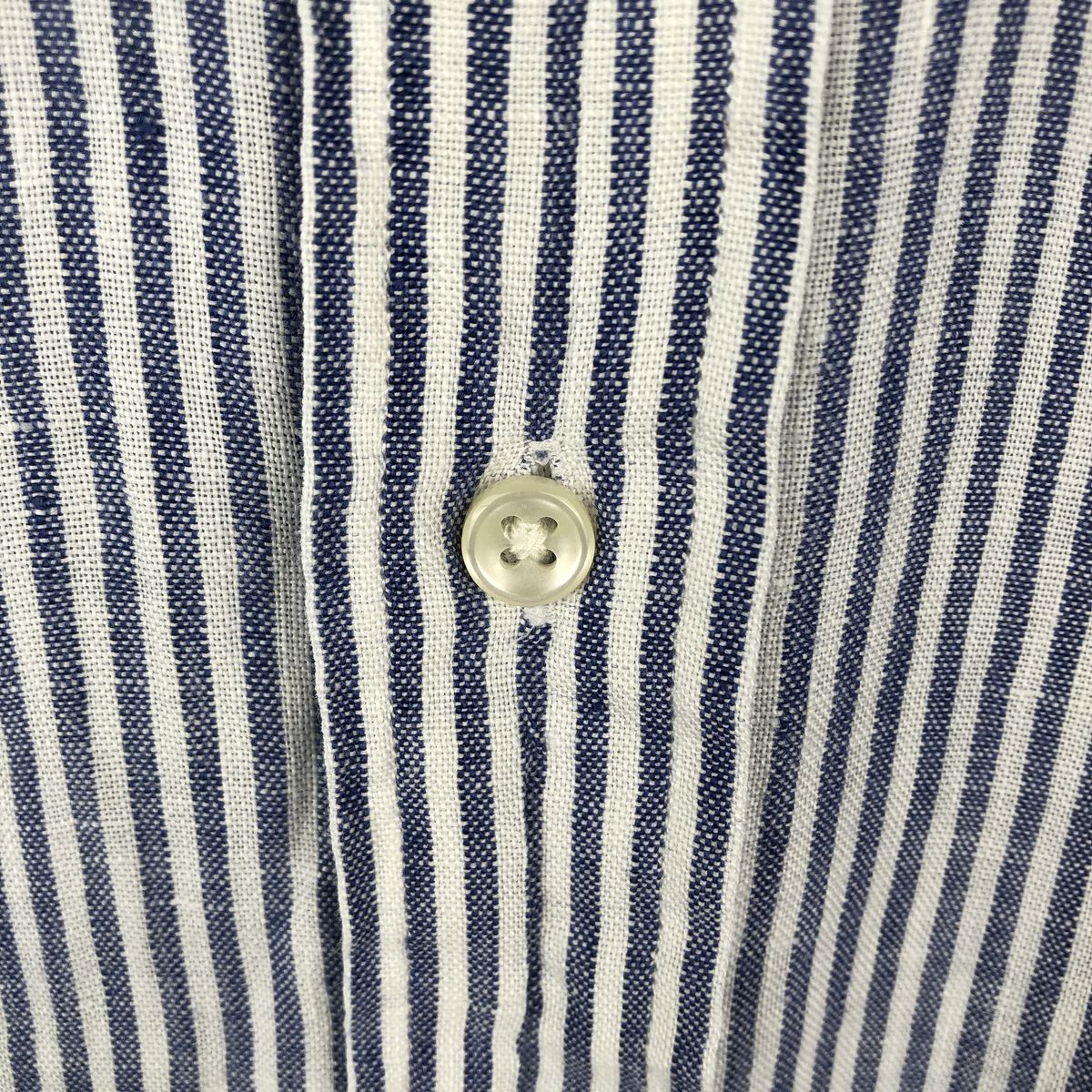 古着 ラルフローレン Ralph Lauren CUSTOM FIT ストライプ柄 長袖 リネン ボタンダウンシャツ メンズM相当 /eaa668022 【中古】 【260829】