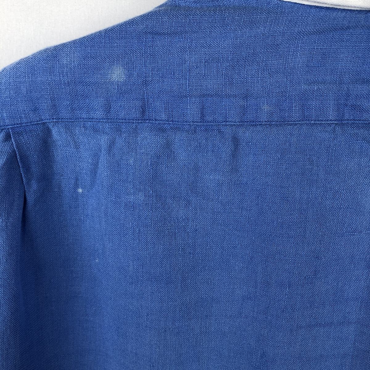 古着 ラルフローレン Ralph Lauren POLO by Ralph Lauren ESTATE CUSTOM FIT ワイドカラー 長袖 リネンシャツ クレリックシャツ メンズL相当 /eaa668024 【中古】 【260829】