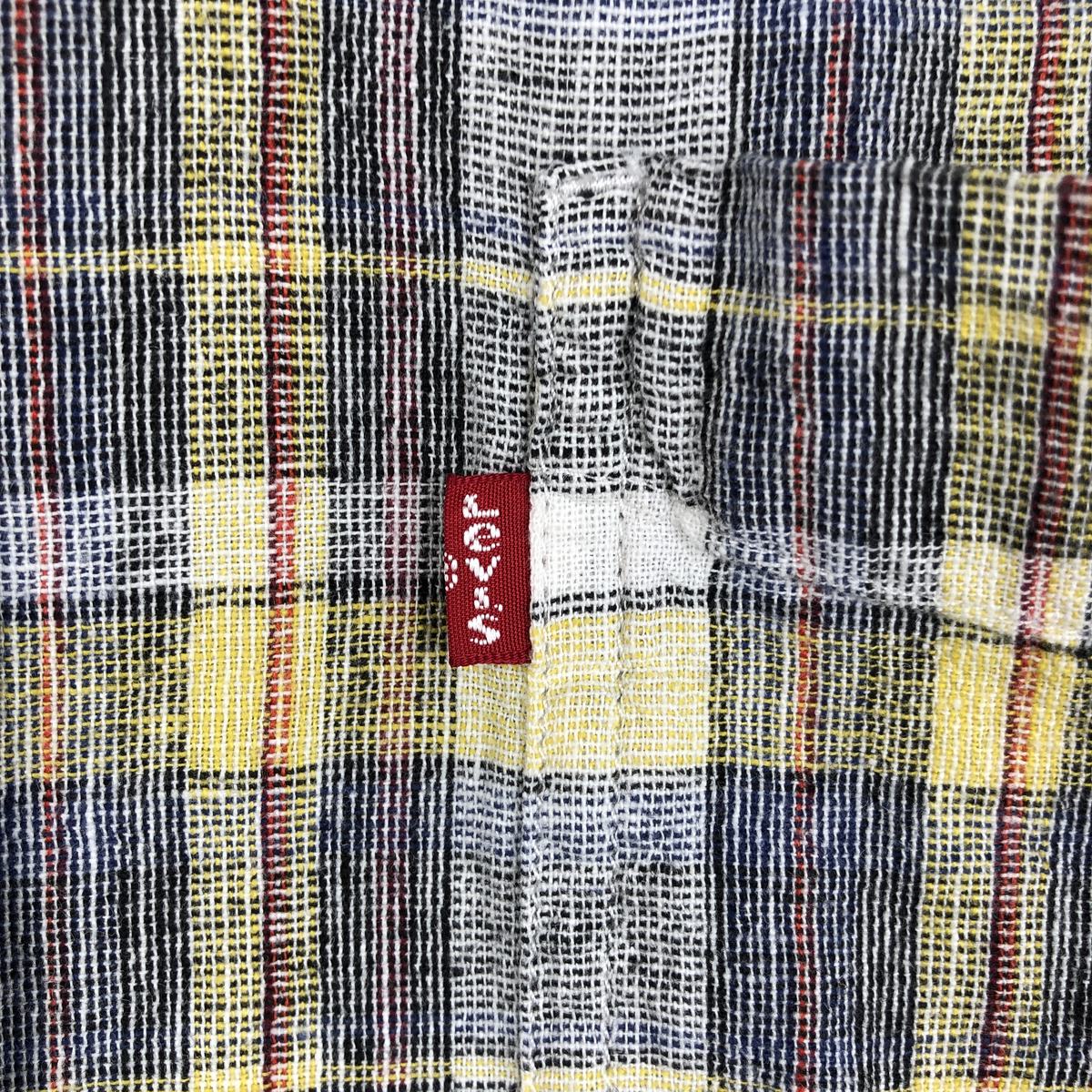古着 リーバイス Levis STANDARD チェック柄 半袖 リネン×コットンシャツ メンズXL相当 /eaa668138 【中古】 【260808】