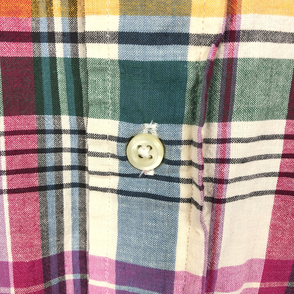 古着 ラルフローレン Ralph Lauren POLO by Ralph Lauren CLASSIC FIT INDIGO マドラスチェック プルオーバー 半袖 ボタンダウン チェックシャツ メンズXL相当 /eaa668588 【中古】 【260823】