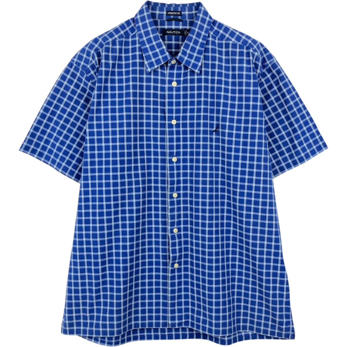 NAUTICA/ノーティカ ATHLETIC FIT 半袖 コットン チェックシャツ