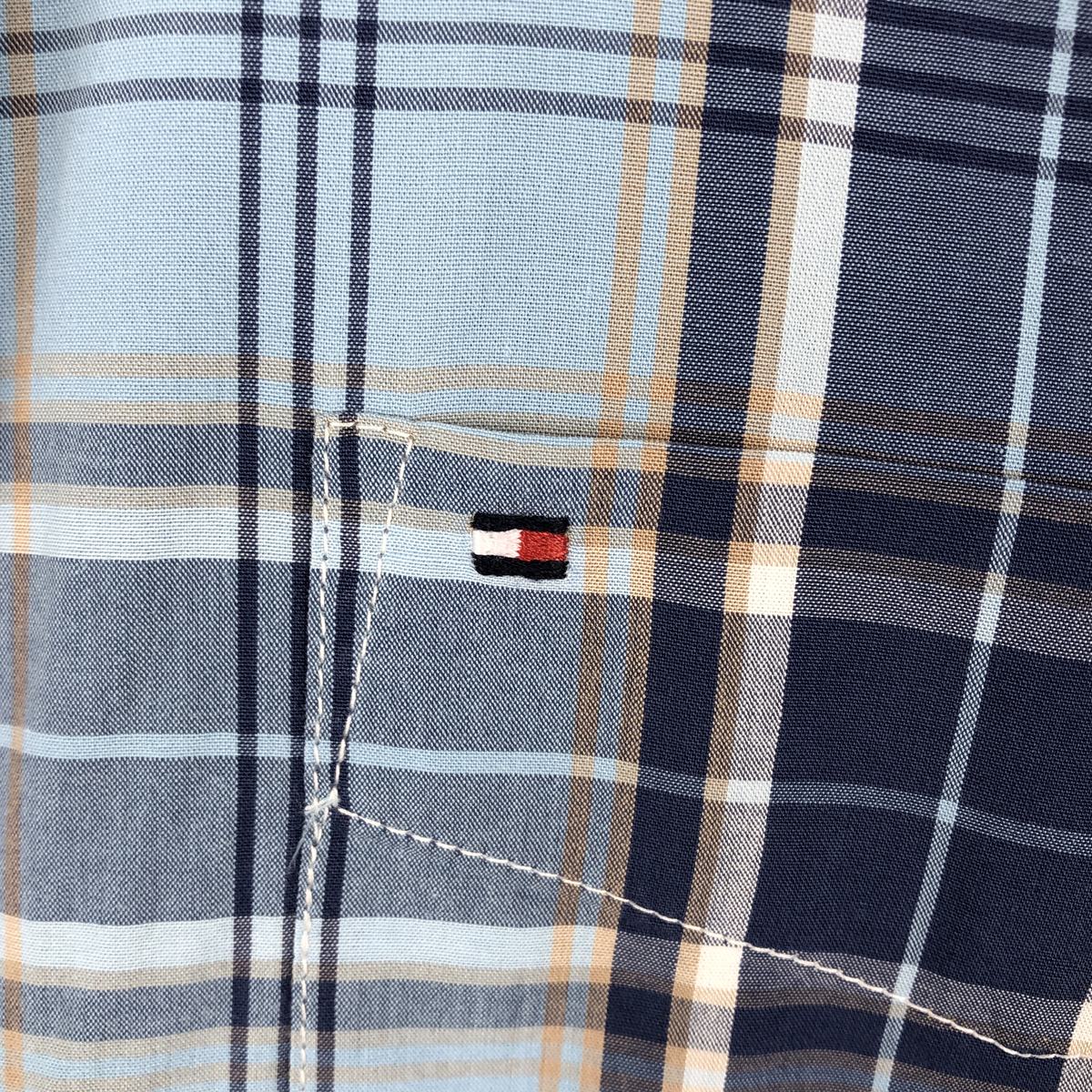 TOMMY HILFIGER/トミーヒルフィガー College Poplin 半袖 ボタンダウン チェックシャツ