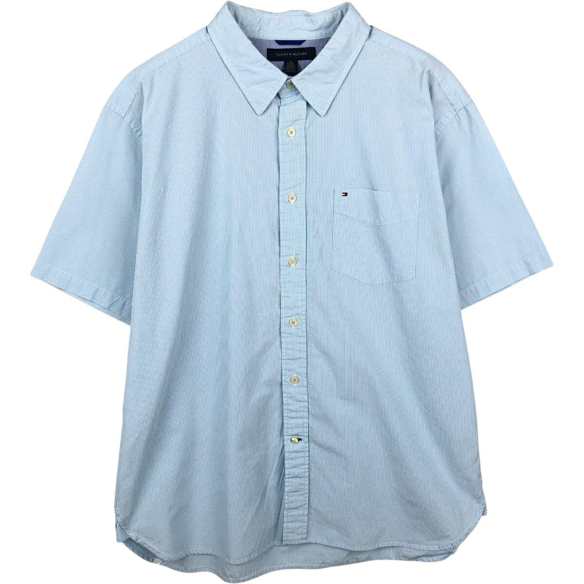 TOMMY HILFIGER/トミーヒルフィガー 半袖 コットン ストライプシャツ