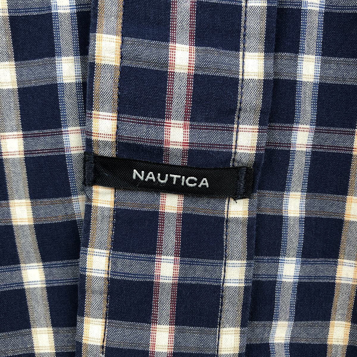 NAUTICA/ノーティカ SANDED POPLIN 半袖 ボタンダウン チェックシャツ