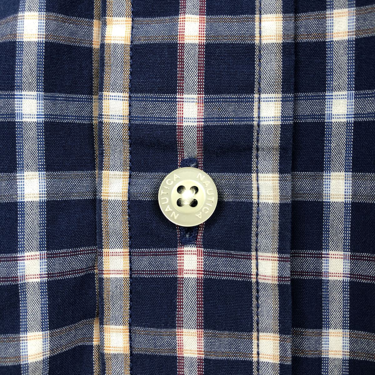 NAUTICA/ノーティカ SANDED POPLIN 半袖 ボタンダウン チェックシャツ
