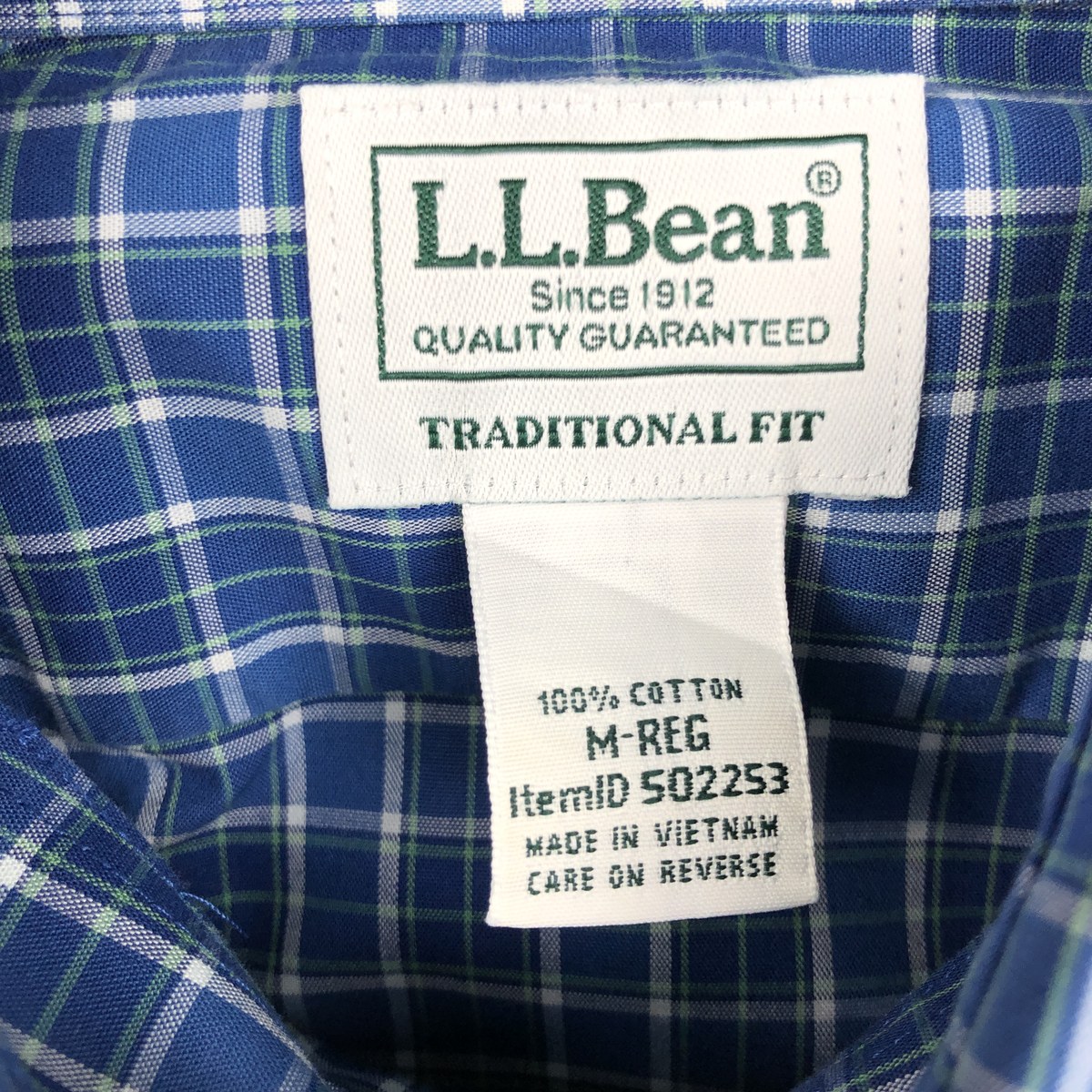 L.L.Bean/エルエルビーン Traditional Fit 半袖 ボタンダウン チェックシャツ