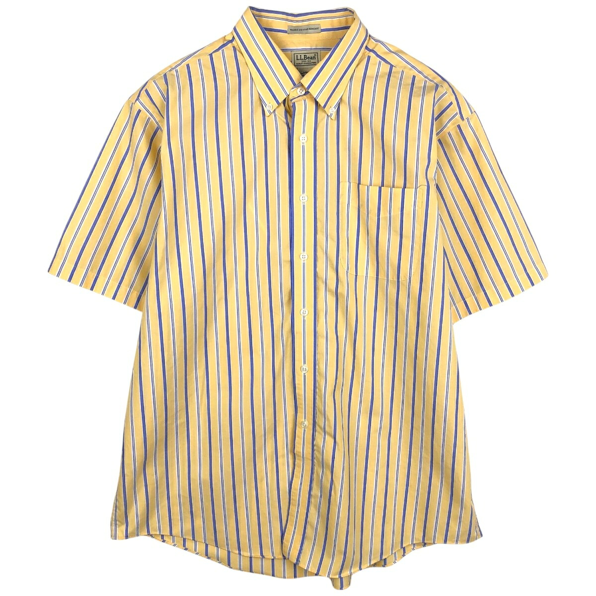 L.L.Bean/エルエルビーン WRINKLE AND STAIN RESISTANT 半袖 ボタンダウン ストライプシャツ