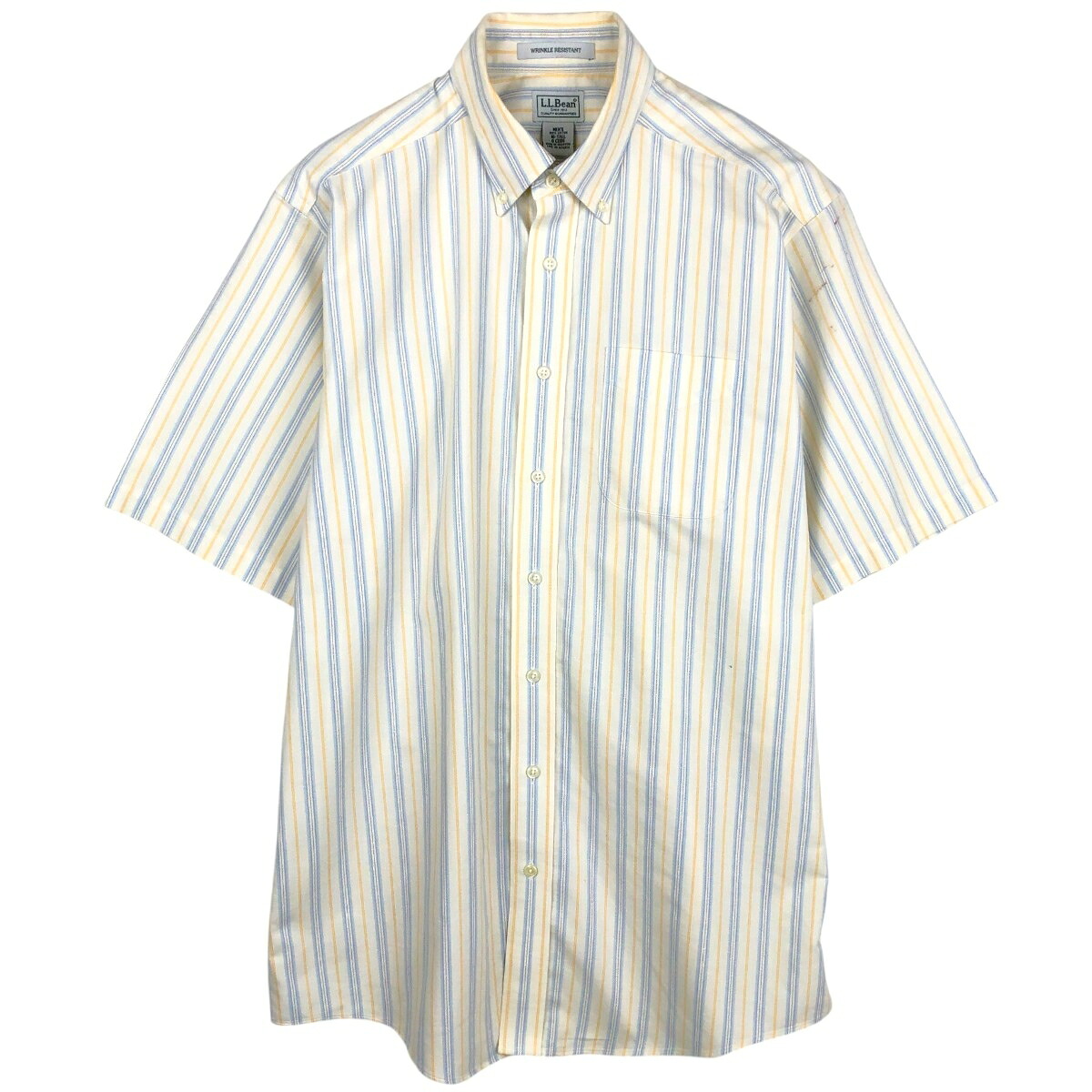L.L.Bean/エルエルビーン Wrinkle Resistant 半袖 ボタンダウン ストライプシャツ