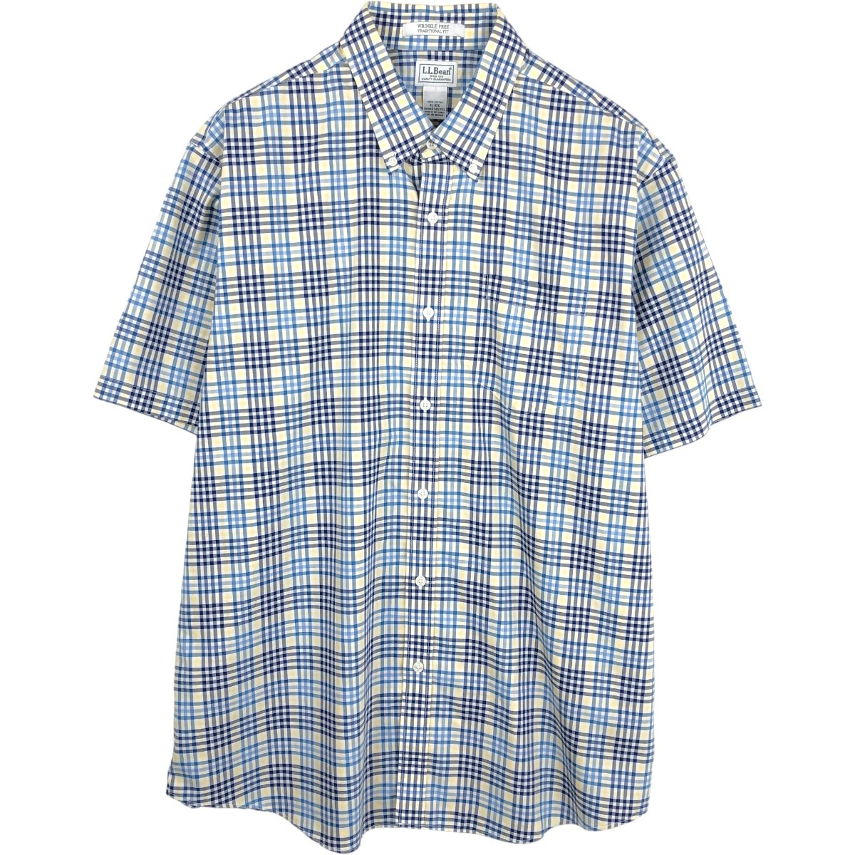 L.L.Bean/エルエルビーン TRADITIONAL FIT 半袖 ボタンダウン チェックシャツ