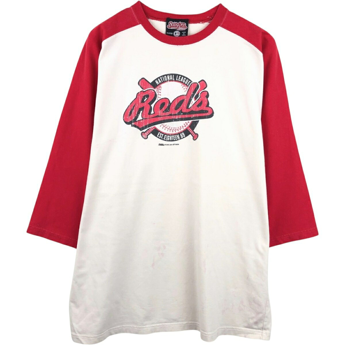 Stitches MLB CINCINNATI REDS シンシナティレッズ 七分袖 ラグランTシャツ