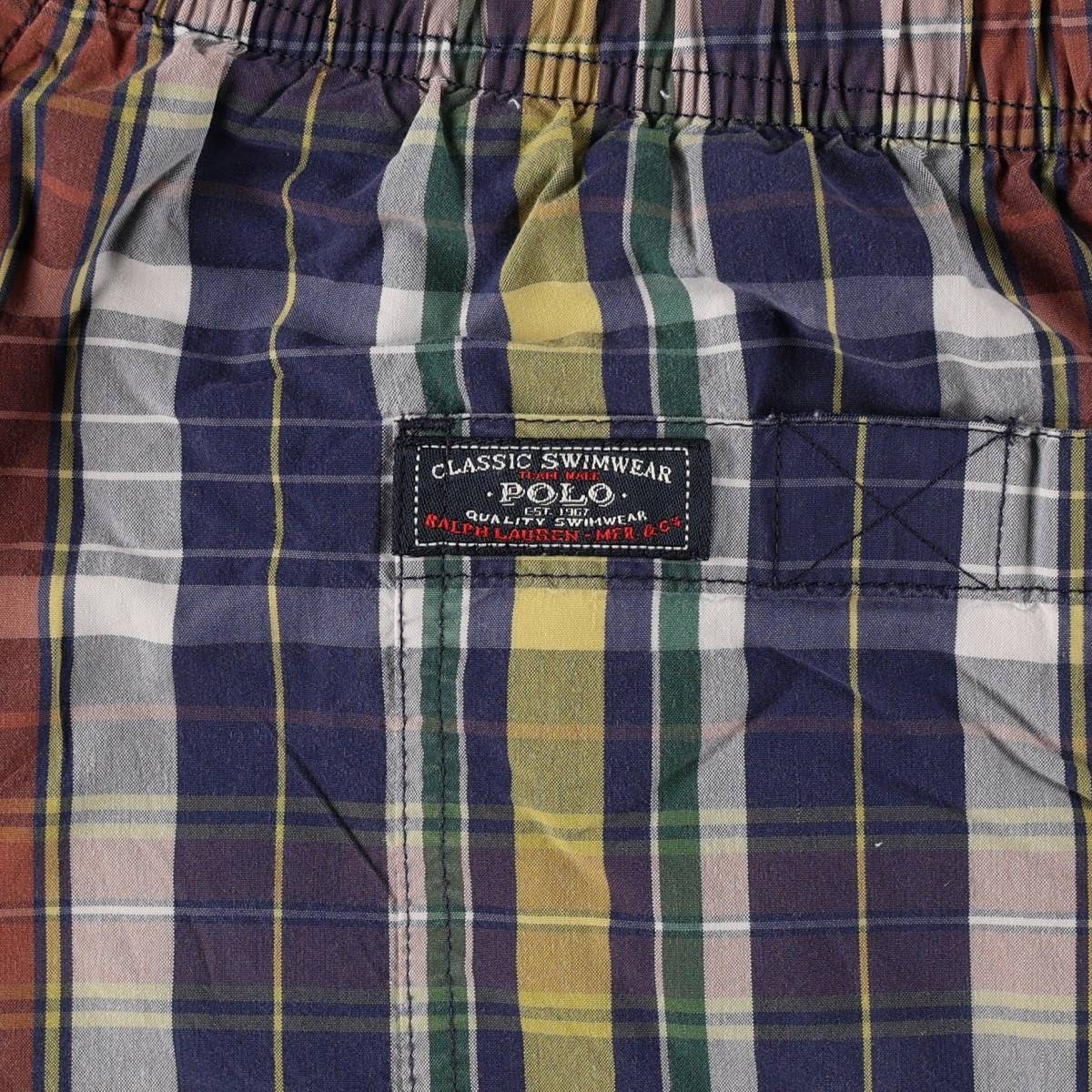 古着 ラルフローレン Ralph Lauren POLO SPORT ポロスポーツ チェック柄 スイムショーツ ショートパンツ メンズM相当 /eaa669736 【中古】 【260816】
