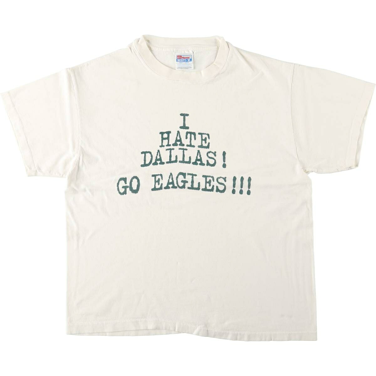 Hanes/ヘインズ BEEFY-T メッセージプリントTシャツ