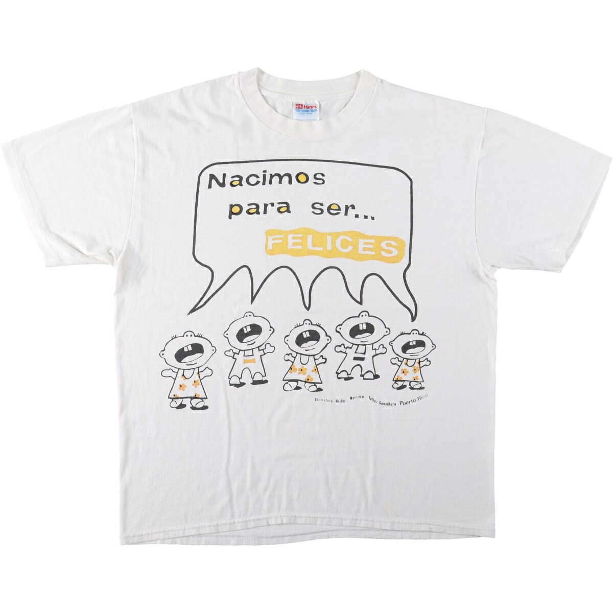Hanes/ヘインズ HEAVYWEIGHT 50/50 メッセージプリントTシャツ